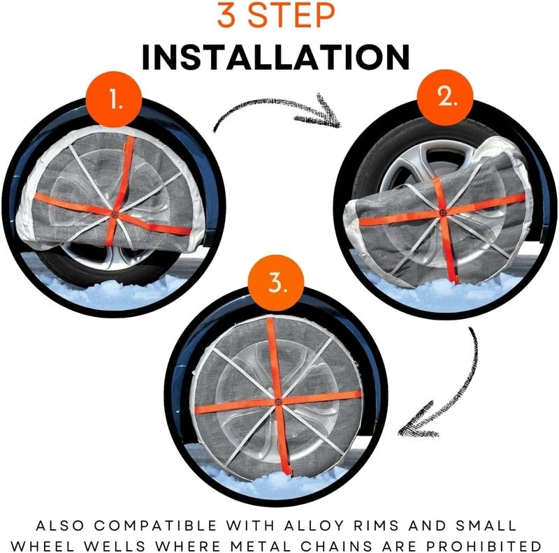 AUTOSOCK for Passenger Vehicles HP600, Snow Socks for Tires, Pack of 2 - Image 2
